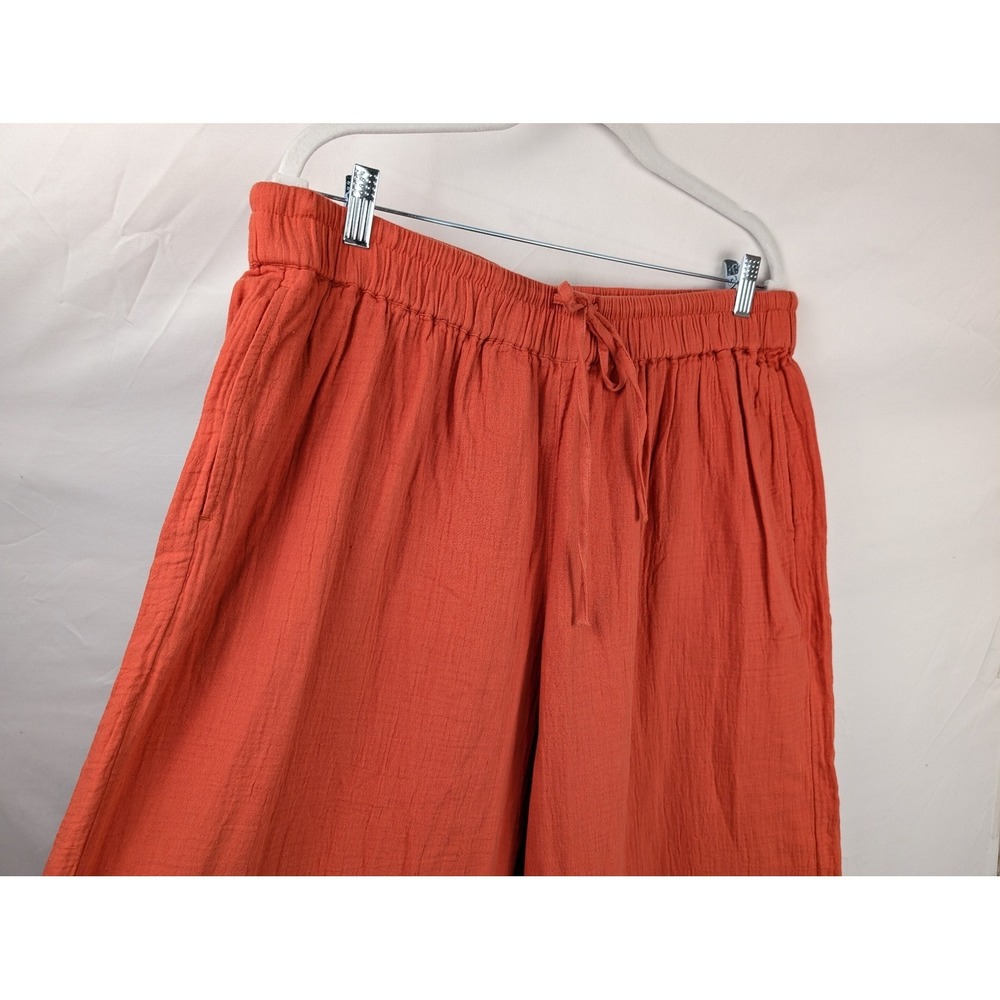 Pact Womens Organic Cotton Coastal Double Gauze Split Hem Pant Size XL Green - Picture 4 of 10